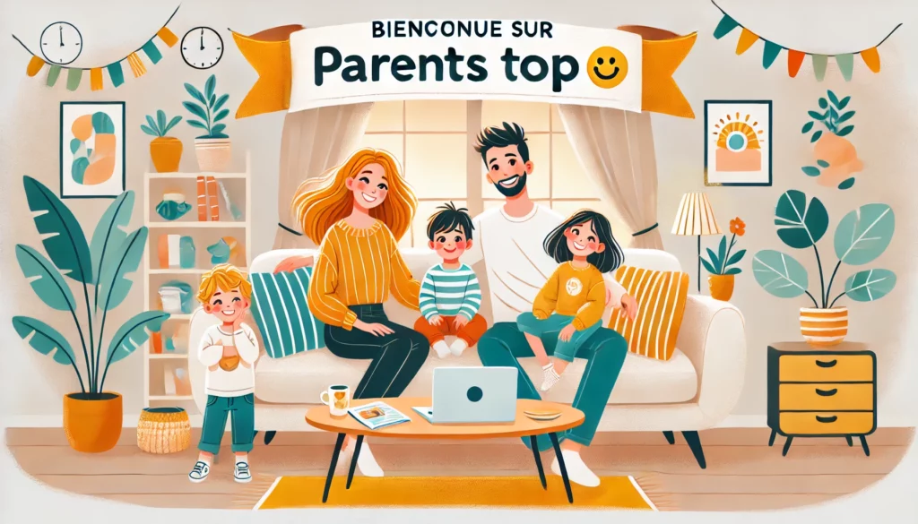 bienvenue sur le site de parents top image avec des enfants et parents illustrant la famille